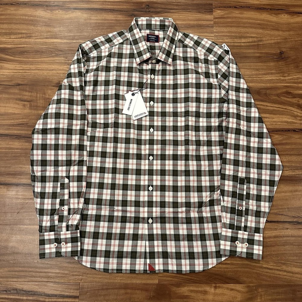 UNTUCKit Shirt Mens XL Multicolor Plaid Harwin Wrinkle Free Button Front Cotton